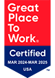 Great Place To Work. Certified March 2024 - March 2025 USA