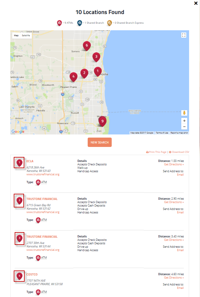 ATM search display