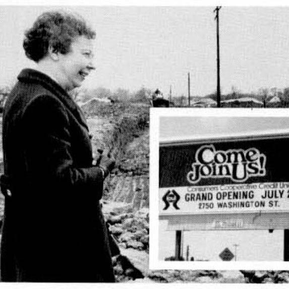 Ellen Sandvick, chairman of Consumers Cooperative Credit Union 1958 - 1965