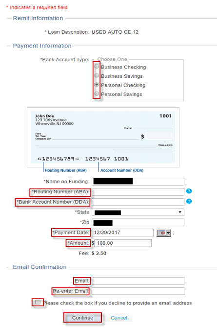 express-pay-006 Screen capture shows how to make a payment with an Account Number.