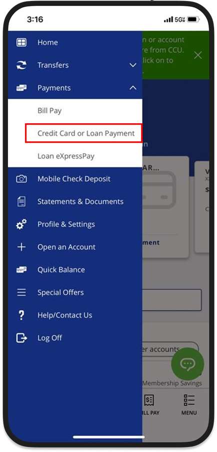 2 Digital Banking Make a Payment - Mobile