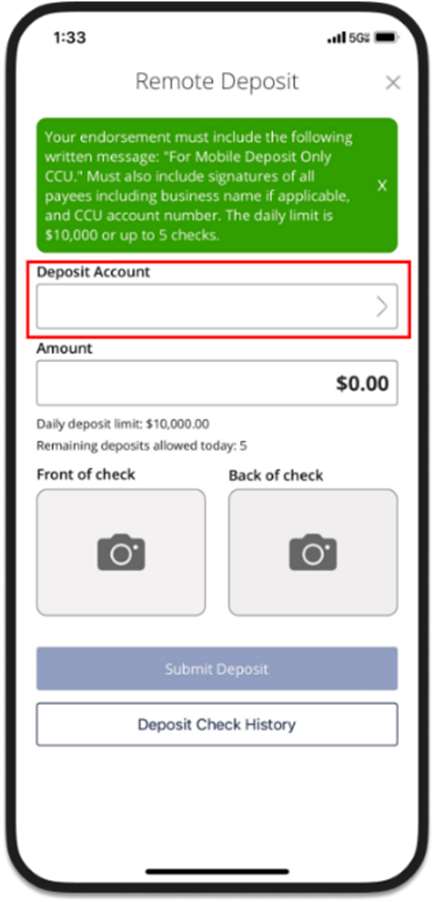 2 Digital Banking Mobile Check Deposit
