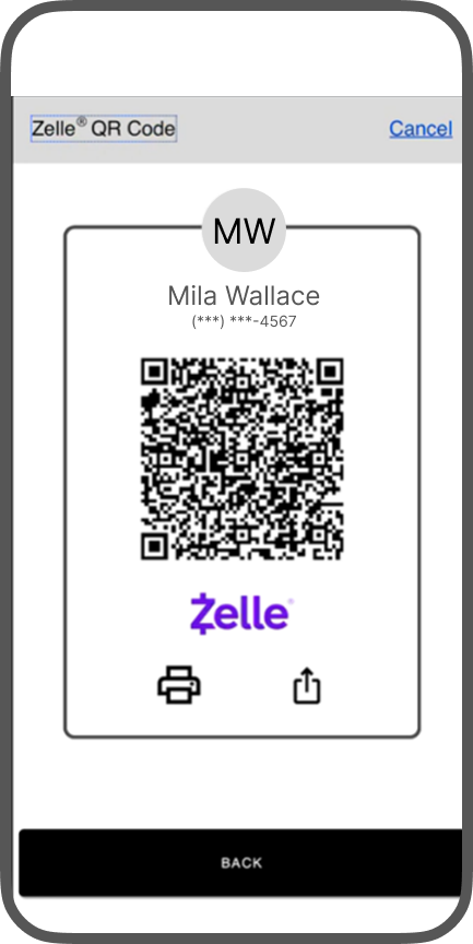 Step 7 Zelle QR Code Step 7 Zelle QR Code