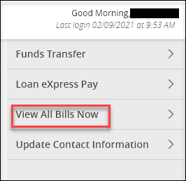 Bill Pay Menu Edit Pay from Accounts