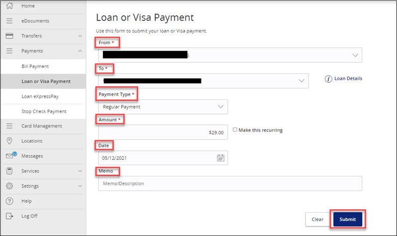 Loan or Visa 1