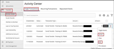 Transfers-Activity-Center